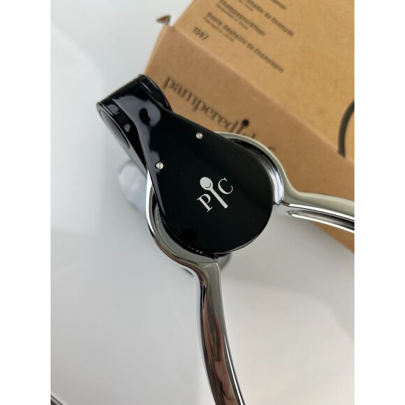Pampered Chef Champagne Opener Kitchen Bar Tool 1597 Black Silver Tone Orig. Box - Picture 5 of 11